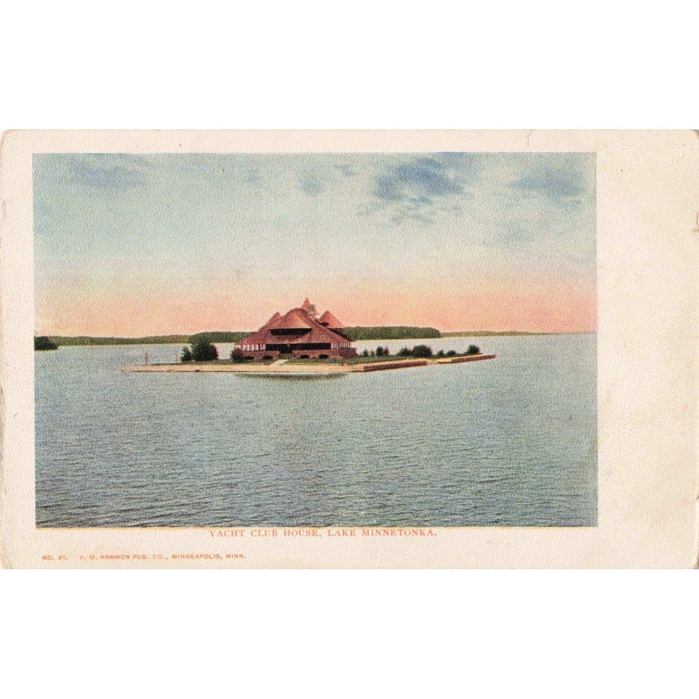 Lake Minnetonka MN Yacht Club House Vtg Postcard V.O. Hammon No. 81 Litho - Picture 1 of 2